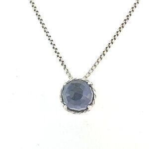 David Yurman Amethyst Pendant Necklace 17" Sterling Silver Estate DY686